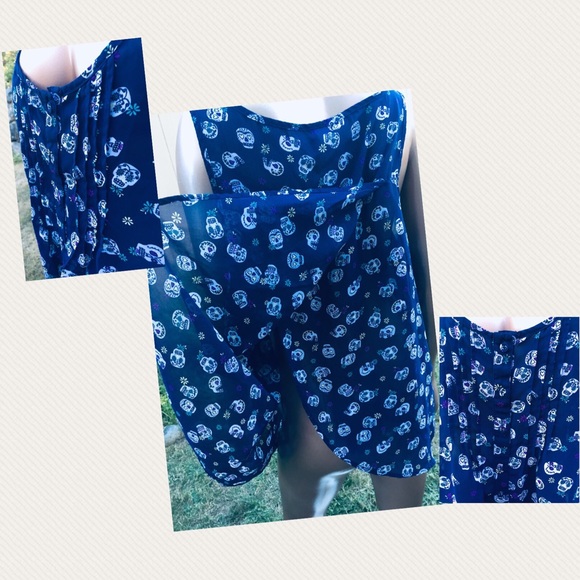 TORRID Layered Pleated Skull Print Sleeveless Top - Picture 4 of 8